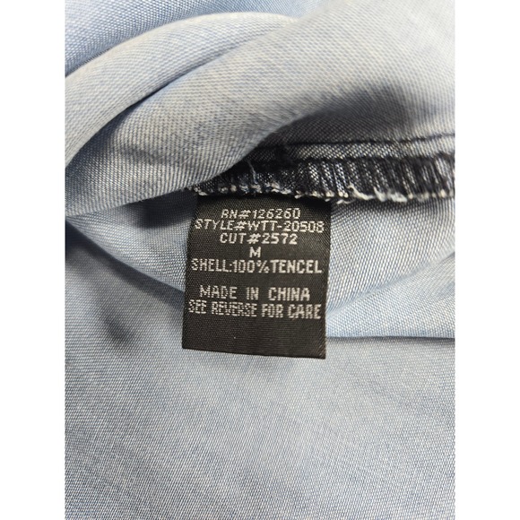 Velvet Heart Chambray Tencel Sleeveless Collared Shirt Womens M - Picture 3 of 9